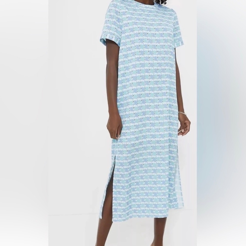 Hyacinth House Tuckernuck Blue Floral Brentwood Caftan Dress Size XXS‎ NWT